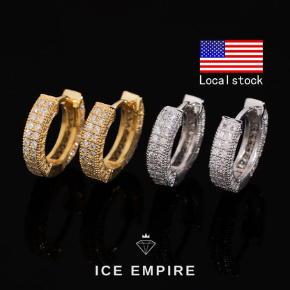 Iced Out 925 Silver Moissanite Hoop Earrings