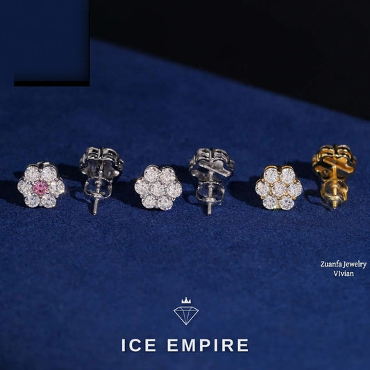 Iced Out 925 Silver Moissanite Earrings