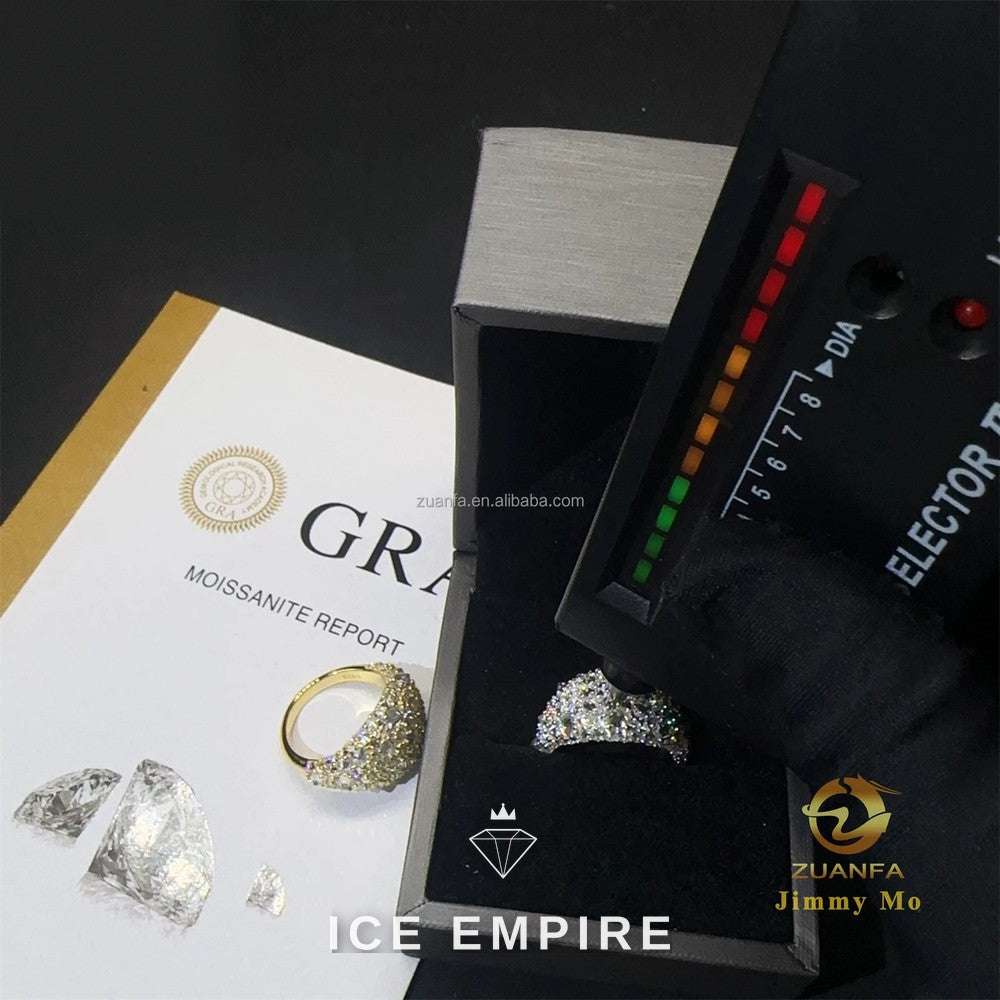 Iced Out Gold Plated Moissanite Ring