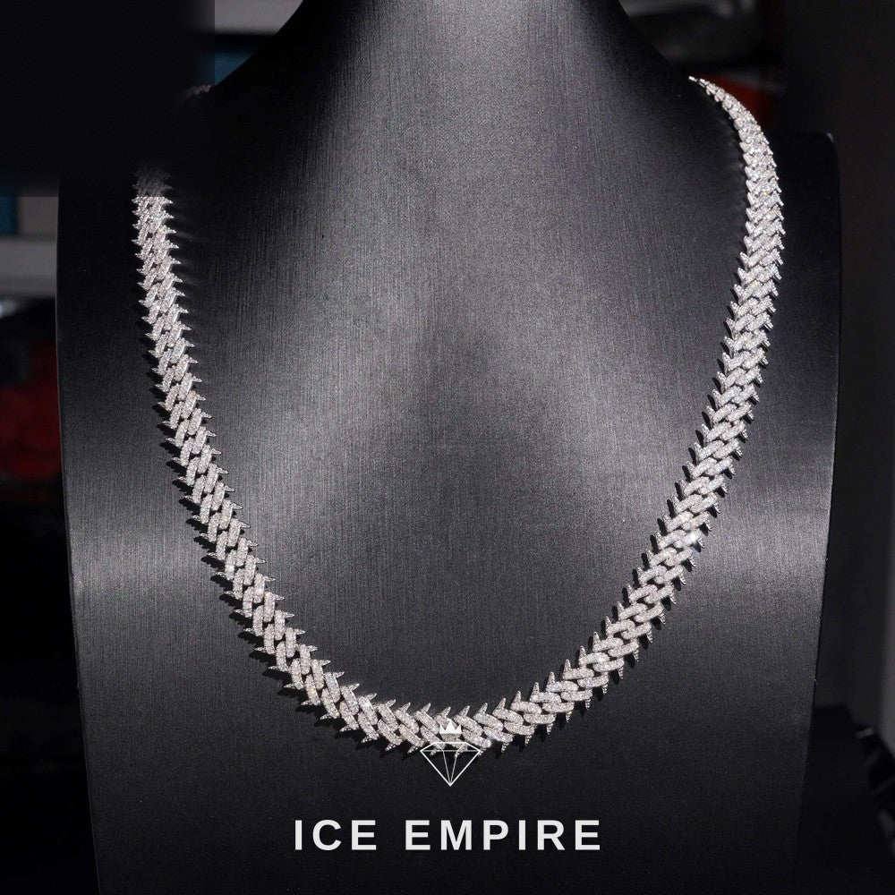 Iced Out 925 Silver Moissanite Cuban Chain