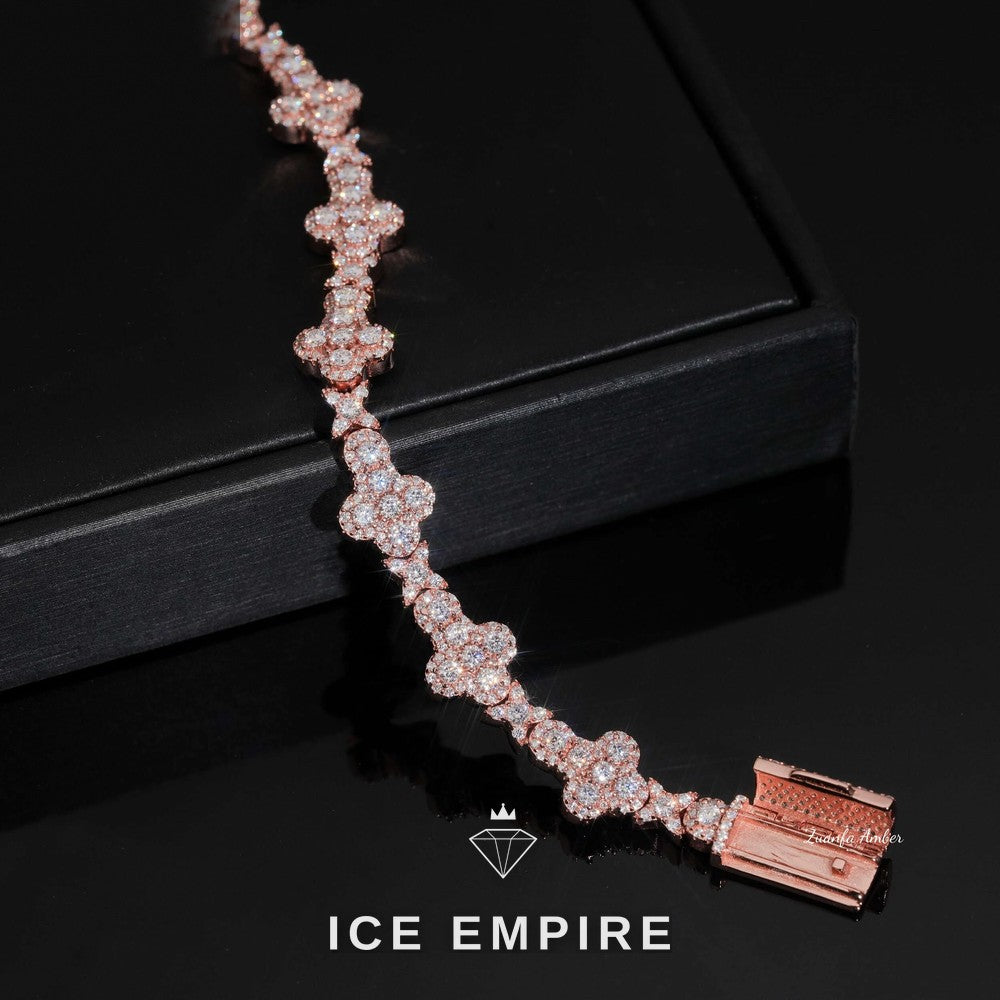 Iced Out Cross 14K Gold Moissanite Tennis Chain