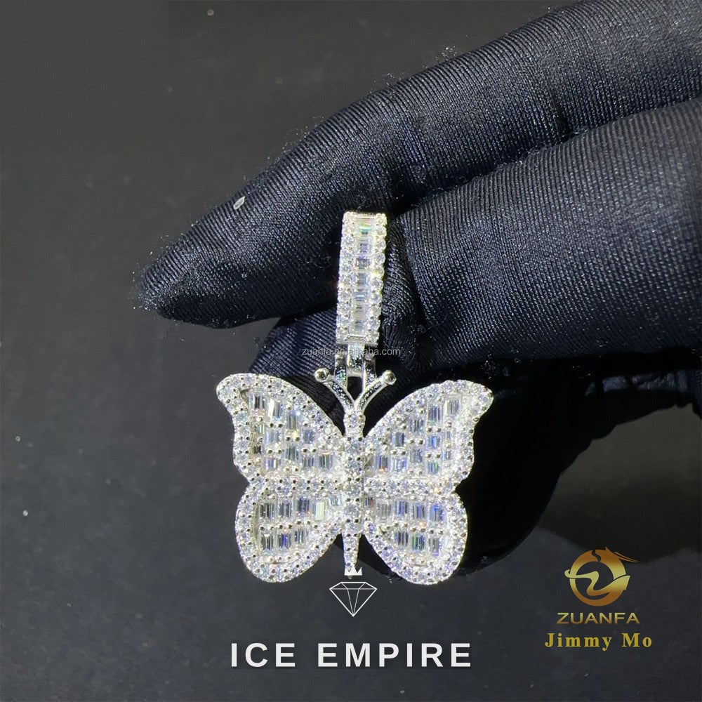 Iced Out Cross Rose Gold Plated Moissanite Pendant