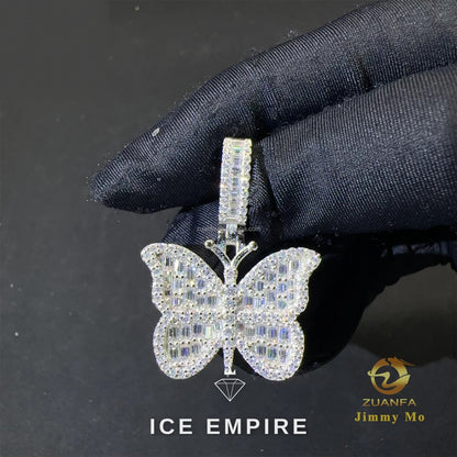 Iced Out Cross Rose Gold Plated Moissanite Pendant