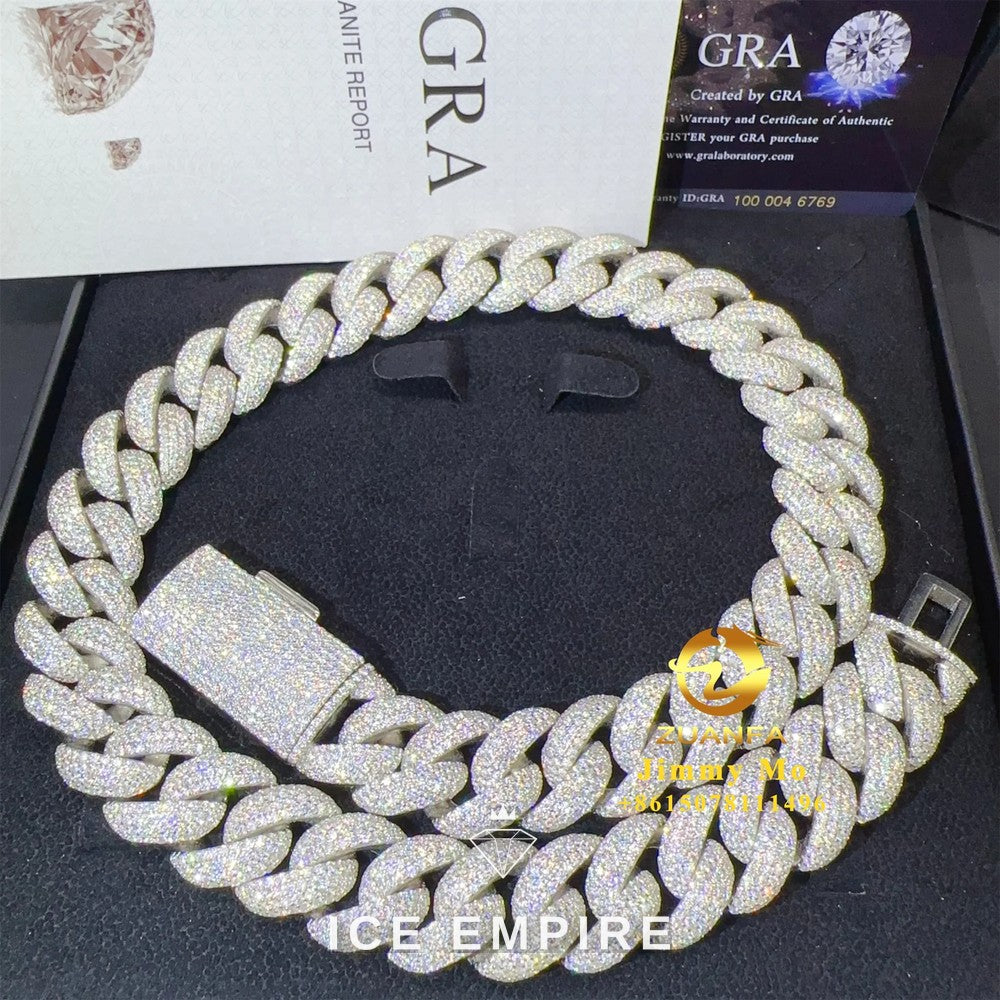 Iced Out Rose Gold Plated Moissanite Cuban Chain