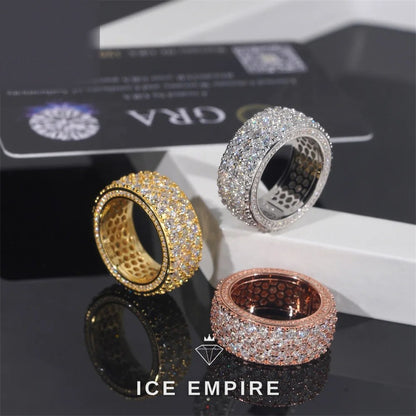 Iced Out 925 Silver Moissanite Ring