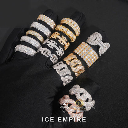 Iced Out Baguette Gold Plated Moissanite Ring