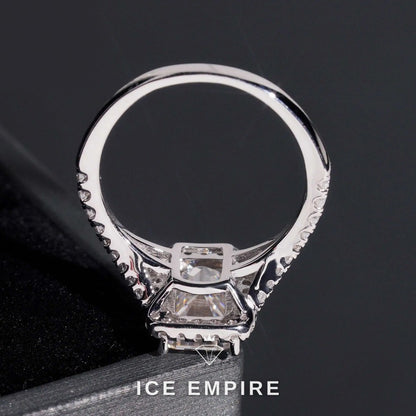 Iced Out Cluster Rose Gold Plated Moissanite Wedding Band