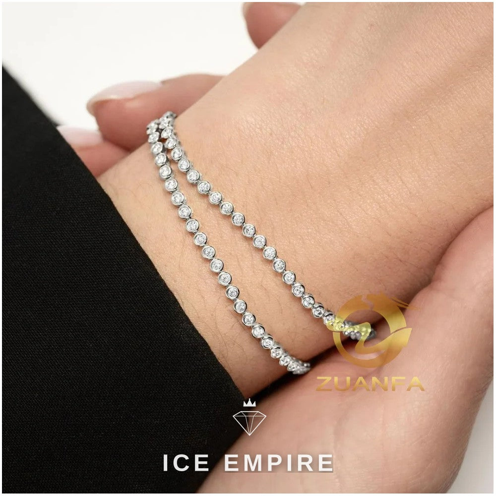 Iced Out Rose Gold Plated Moissanite Cuban Chain