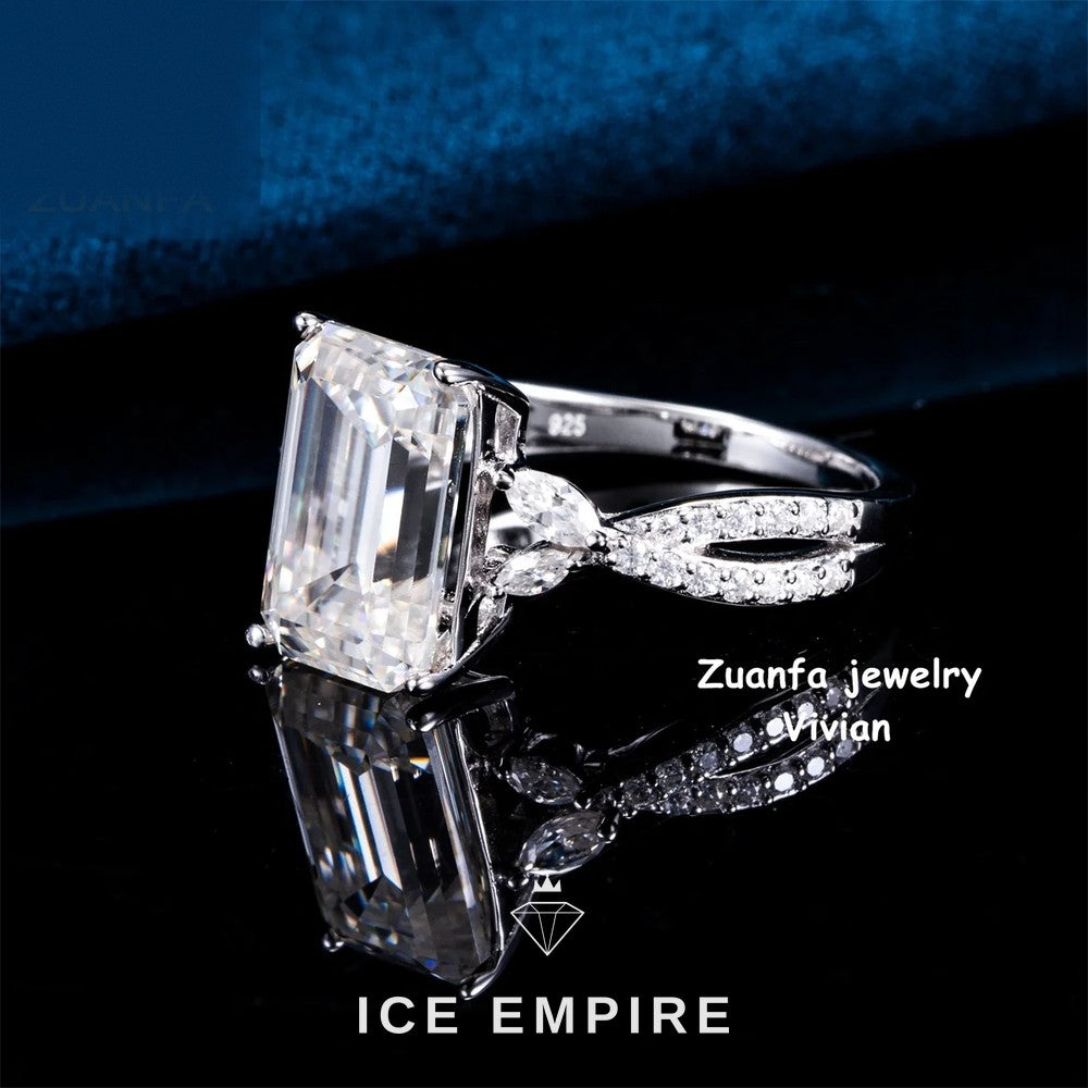 Iced Out 925 Silver Moissanite Ring