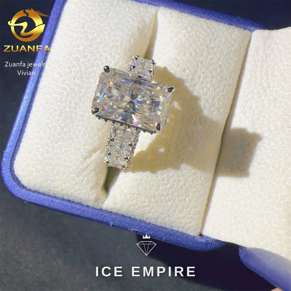 Iced Out Rose Gold Plated Moissanite Ring