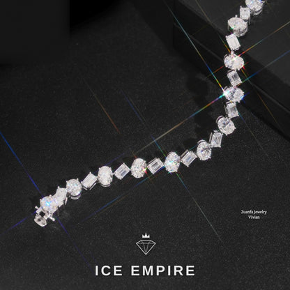 Iced Out 925 Silver Moissanite Tennis Chain