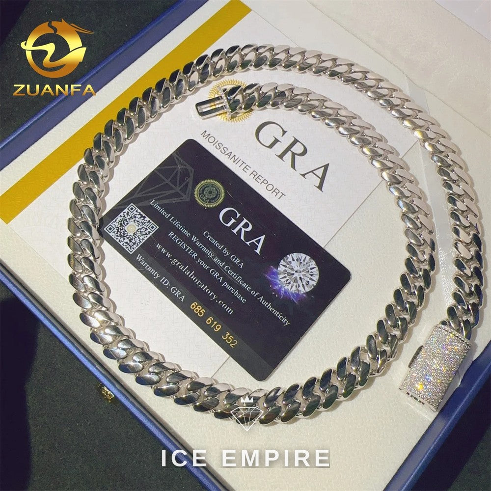 Iced Out Rose Gold Plated Moissanite Cuban Chain