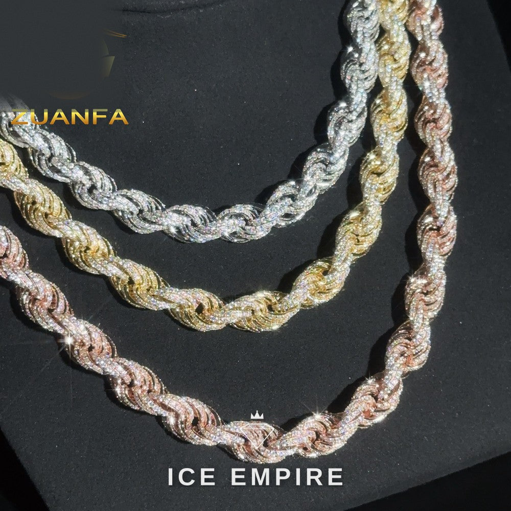 Iced Out Rose Gold Plated Moissanite Cuban Chain