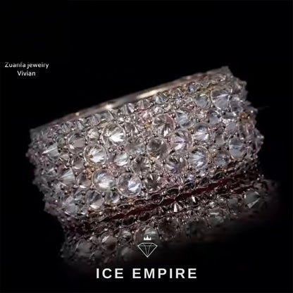 Iced Out 925 Silver Moissanite Ring