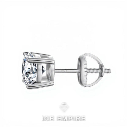 Iced Out Rose Gold Plated Moissanite Stud Earrings