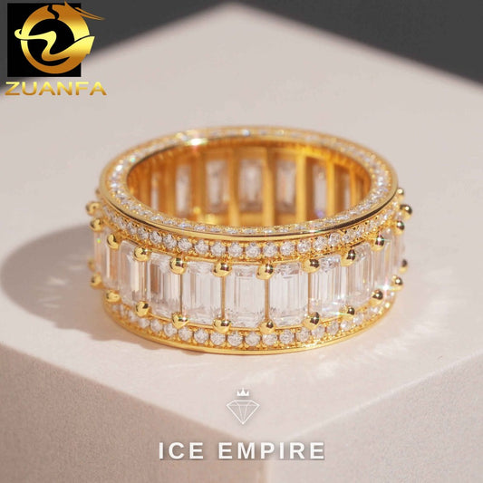 Iced Out 925 Silver Moissanite Ring