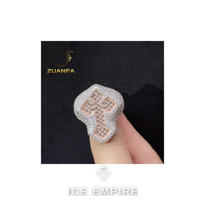 Iced Out Baguette 18K Gold Moissanite Engagement Ring