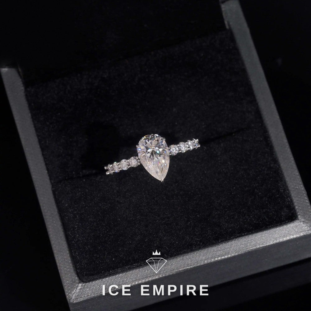 Iced Out 18K Gold Moissanite Wedding Band