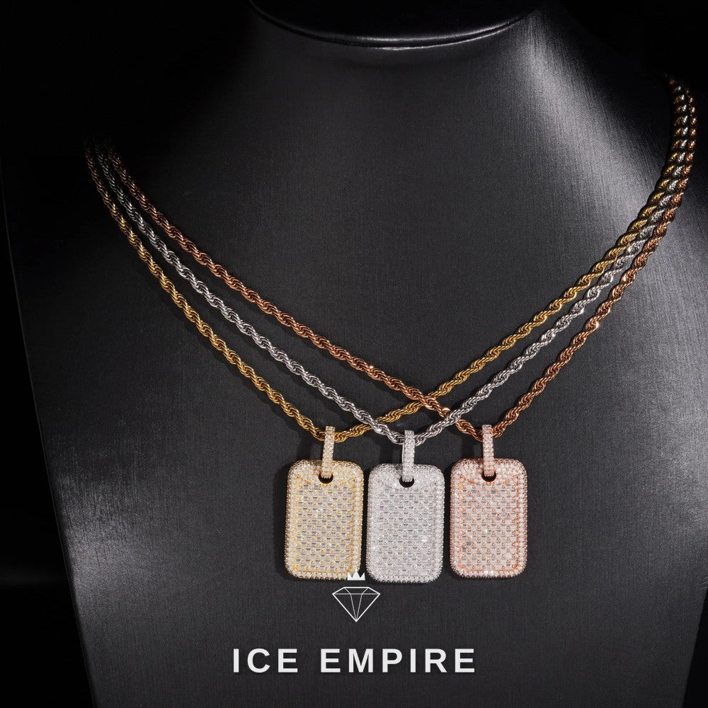 Iced Out Baguette Gold Plated Moissanite Pendant