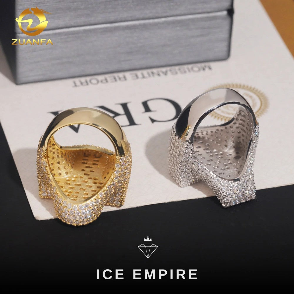 Iced Out Baguette Rose Gold Plated Moissanite Ring