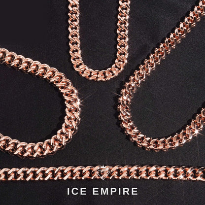 Iced Out Rose Gold Plated Moissanite Cuban Chain