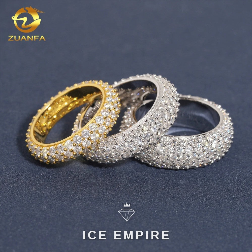 Iced Out 925 Silver Moissanite Ring
