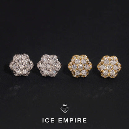 Iced Out Cross Gold Plated Moissanite Hoop Earrings