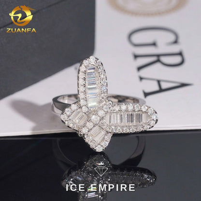 Iced Out Baguette Gold Plated Moissanite Ring