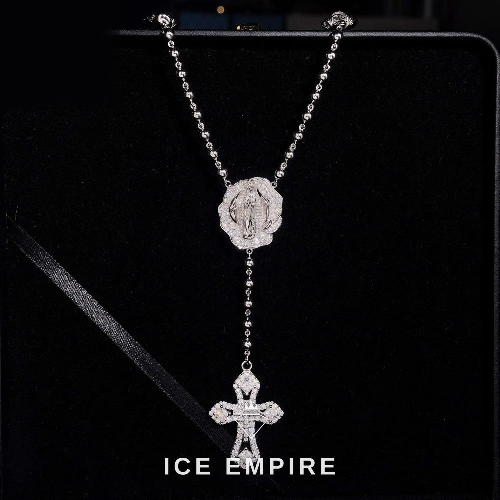 Iced Out Cross 925 Silver Moissanite Chain