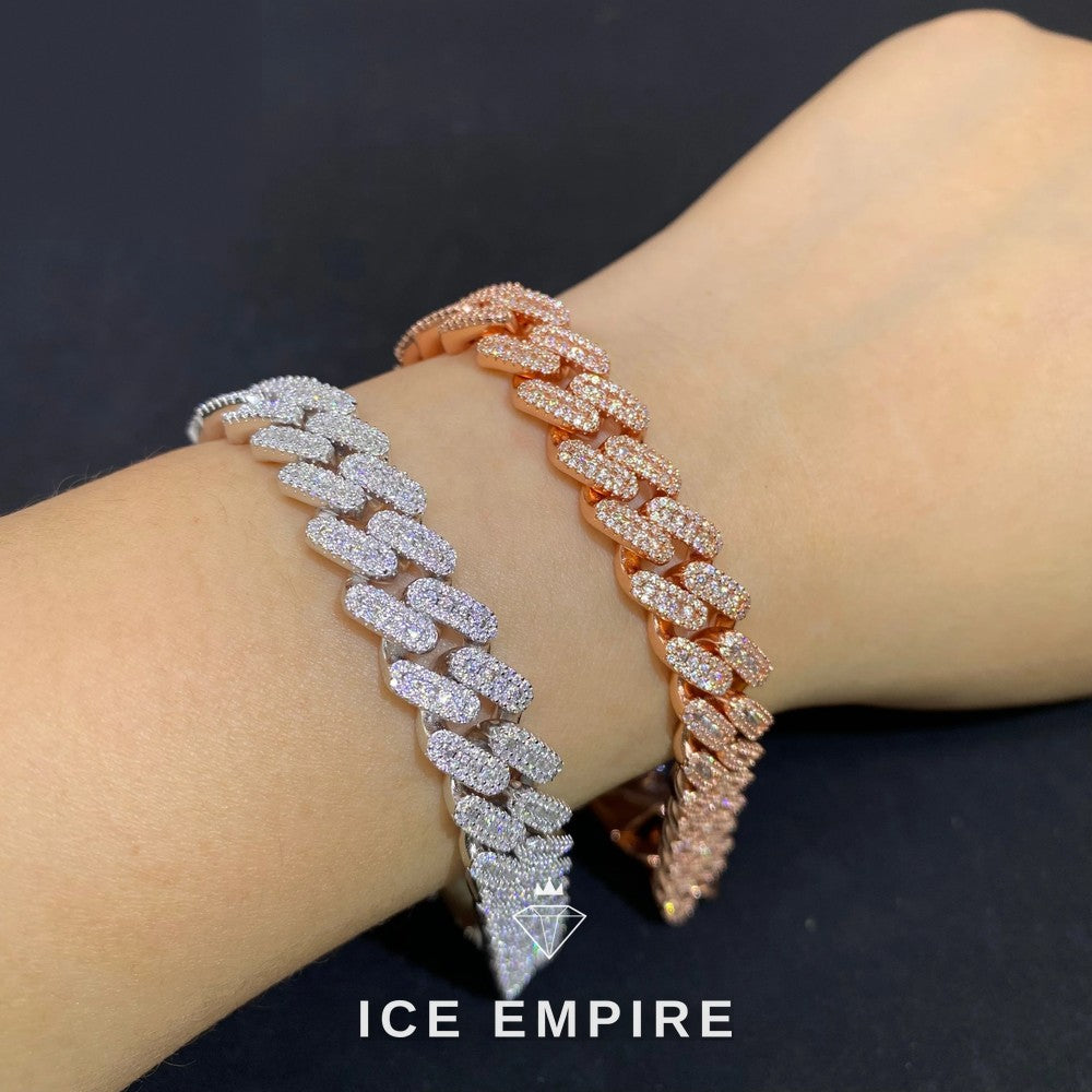 Iced Out Rose Gold Plated Moissanite Cuban Chain