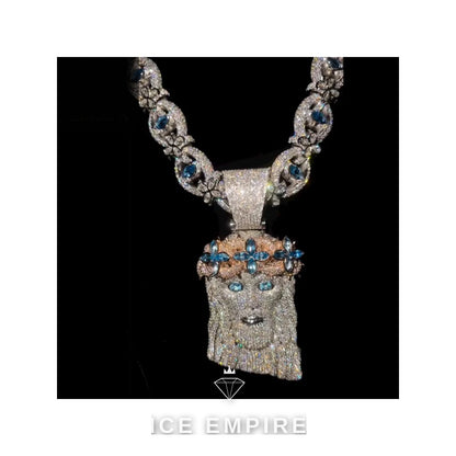 Iced Out 18K Gold Moissanite Pendant