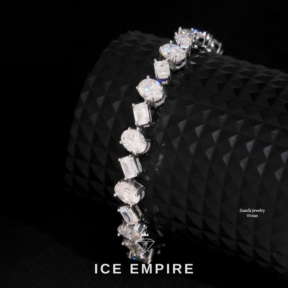 Iced Out 925 Silver Moissanite Tennis Chain