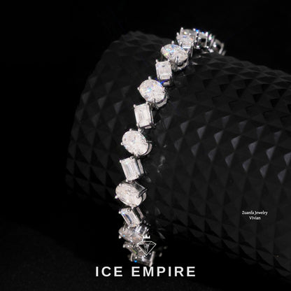 Iced Out 925 Silver Moissanite Tennis Chain