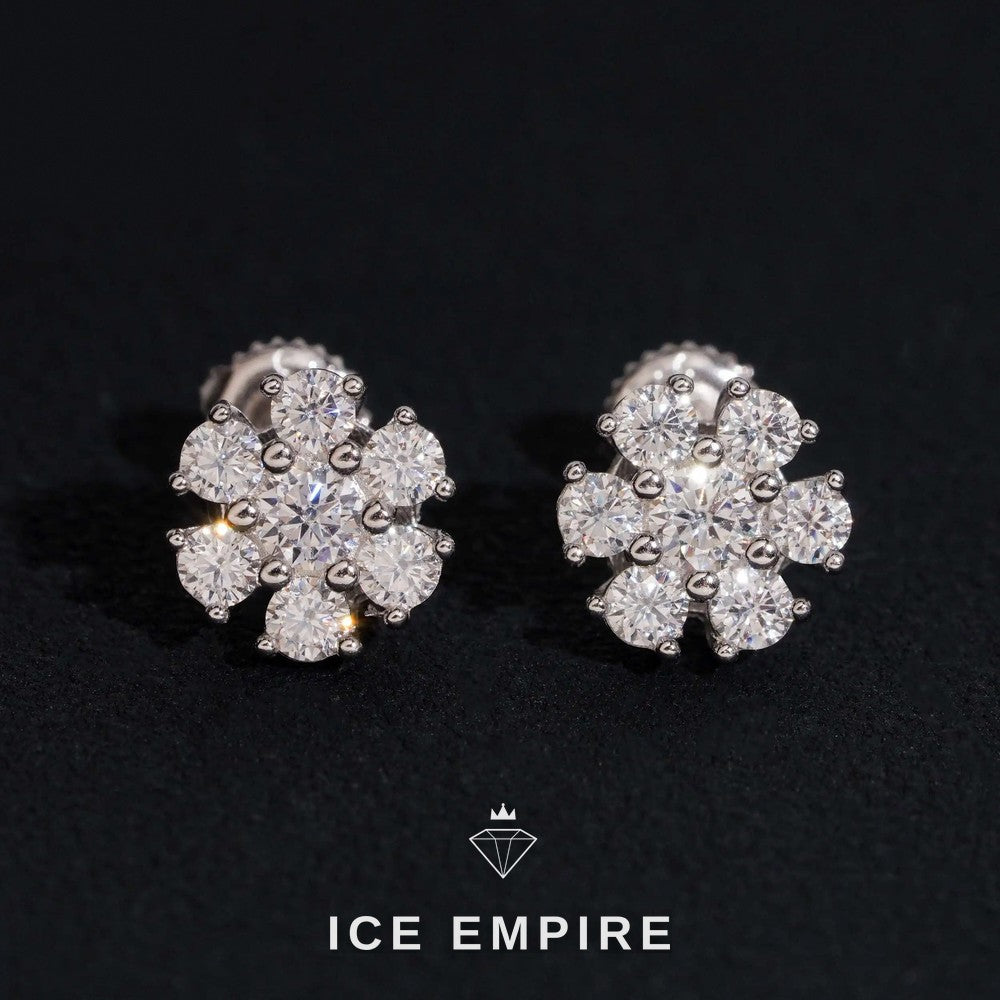 Iced Out 925 Silver Moissanite Earrings