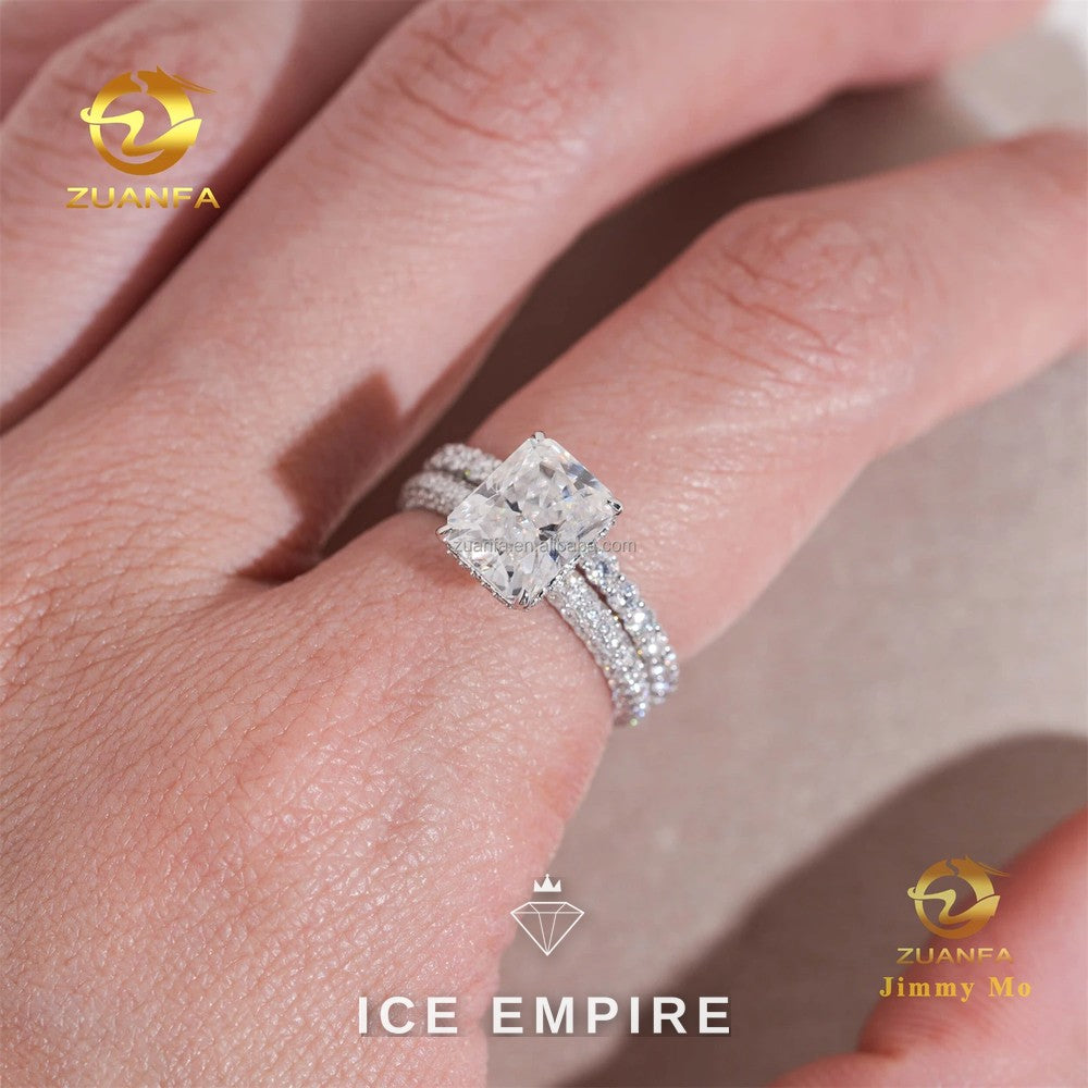 Iced Out 14K Gold Lab Grown Diamond Engagement Ring