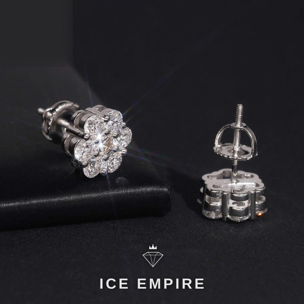 Iced Out Rose Gold Plated Lab Grown Diamond Earrings