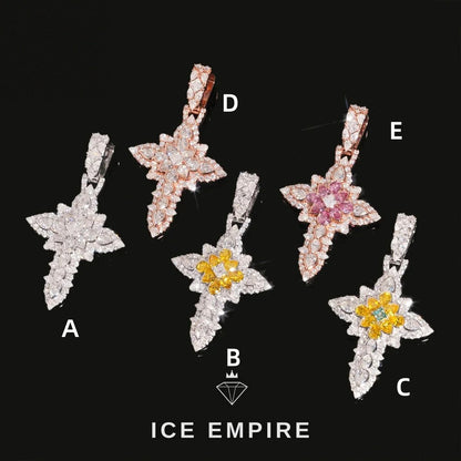Iced Out Cross Rose Gold Pendant