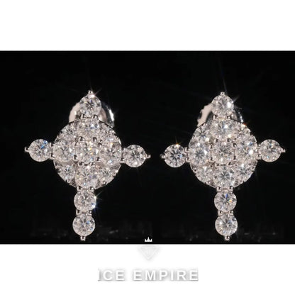 Iced Out Gold Plated Moissanite Stud Earrings