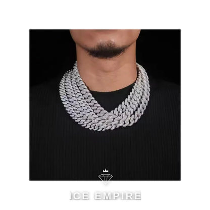 Iced Out 925 Silver Moissanite Cuban Chain