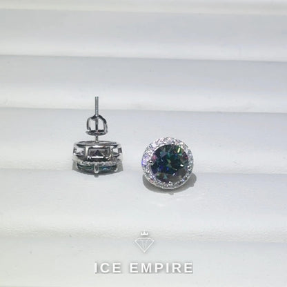 Iced Out 925 Silver Moissanite Stud Earrings