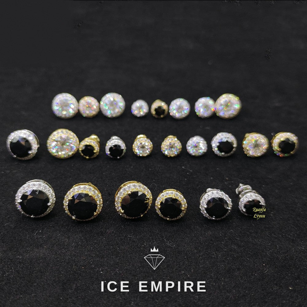 Iced Out Rose Gold Plated Moissanite Stud Earrings