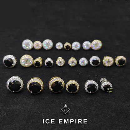 Iced Out Rose Gold Plated Moissanite Stud Earrings