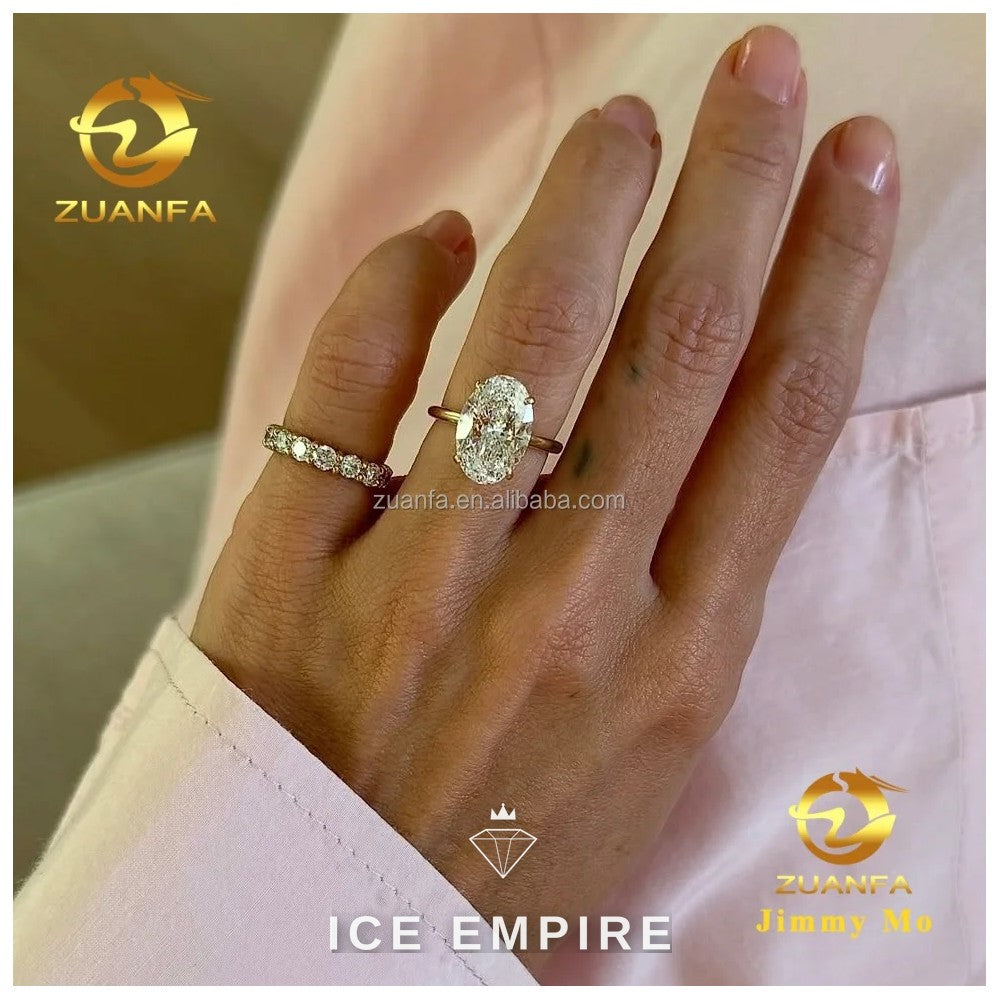 Iced Out 14K Gold Lab Grown Diamond Engagement Ring