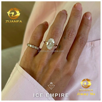 Iced Out 14K Gold Lab Grown Diamond Engagement Ring