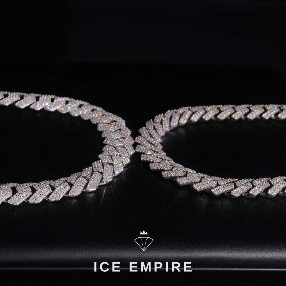 Iced Out Rose Gold Plated Moissanite Cuban Chain