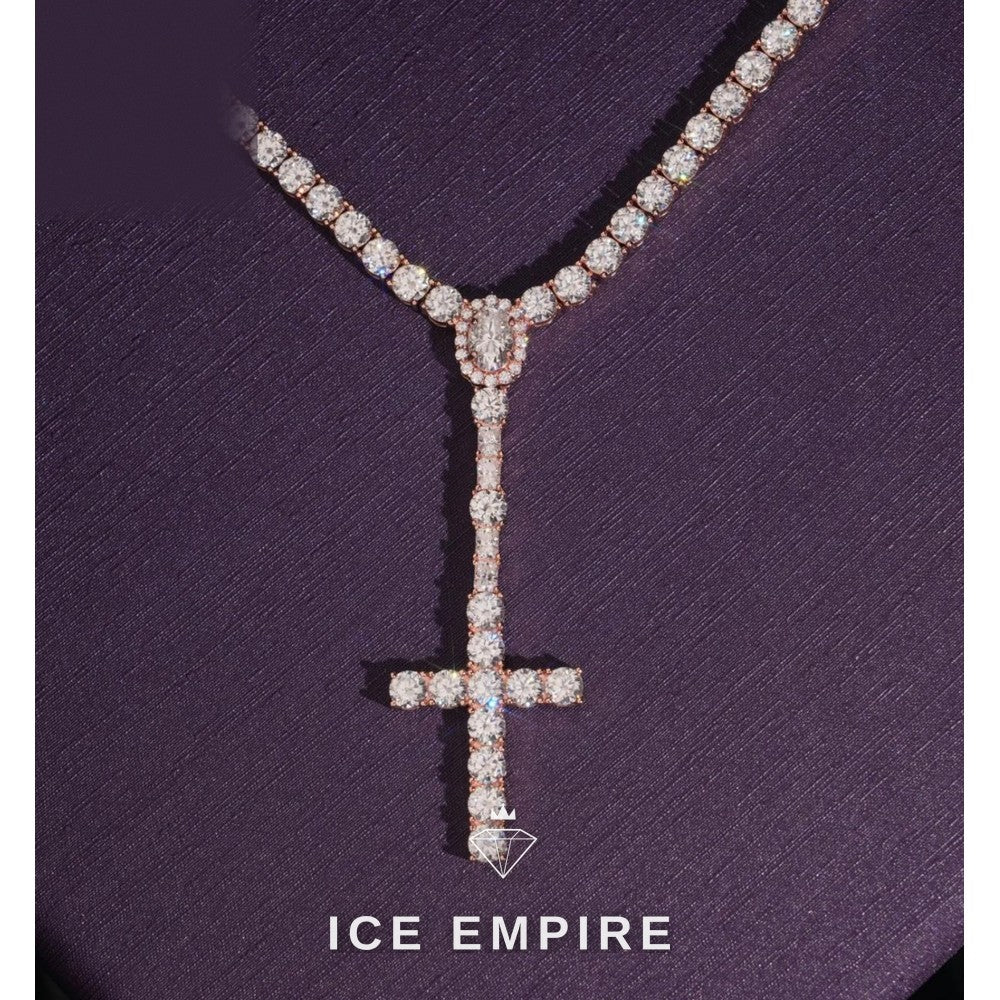 Iced Out Rose Gold Plated Moissanite Cuban Chain