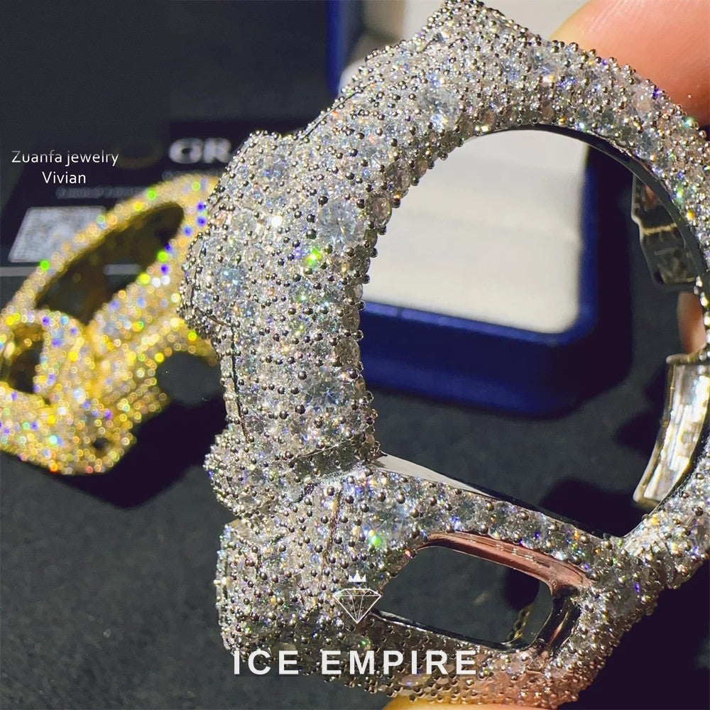 Iced Out 925 Silver Moissanite Watch