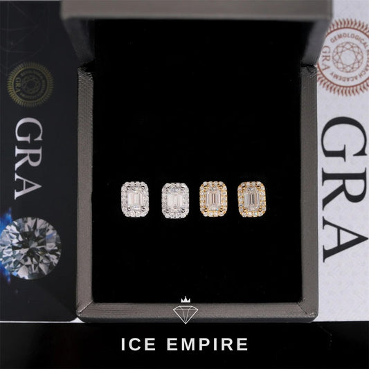 Iced Out Rose Gold Plated Moissanite Stud Earrings