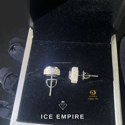 Iced Out Rose Gold Plated Moissanite Stud Earrings