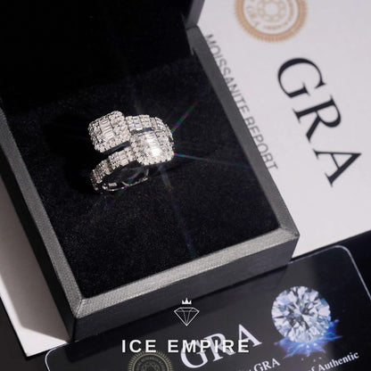 Iced Out 925 Silver Moissanite Ring